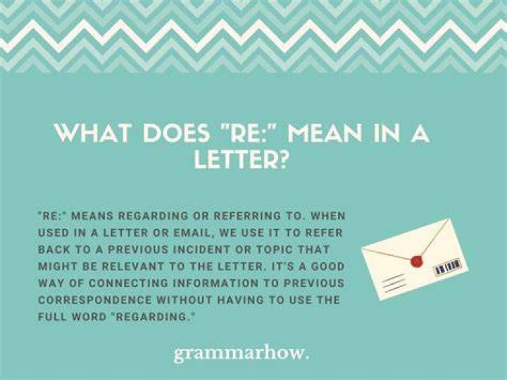 Does re mean reply or regarding?