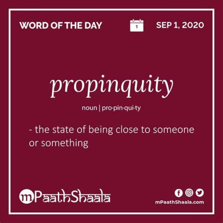 Does the word propinquity mean?