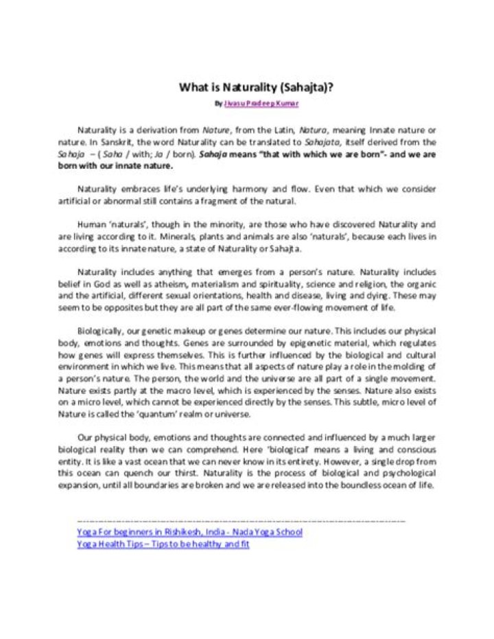 Is naturality a real word?