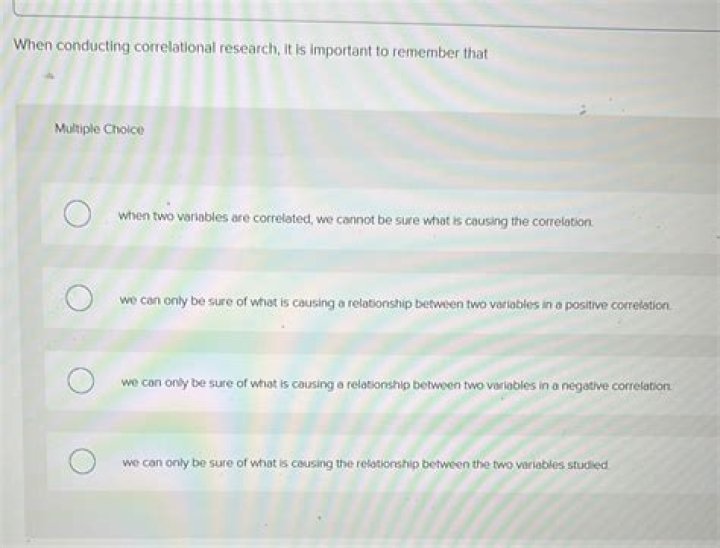 When conducting correlational research it is important to remember that?